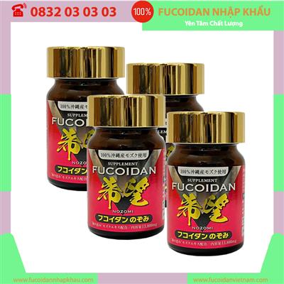 Liệu trình 3 hộp tặng 1 hộp Tảo nâu Mozuku Fucoidan Nozomi Nhật Bản. Mỗi hộp 60 viên
